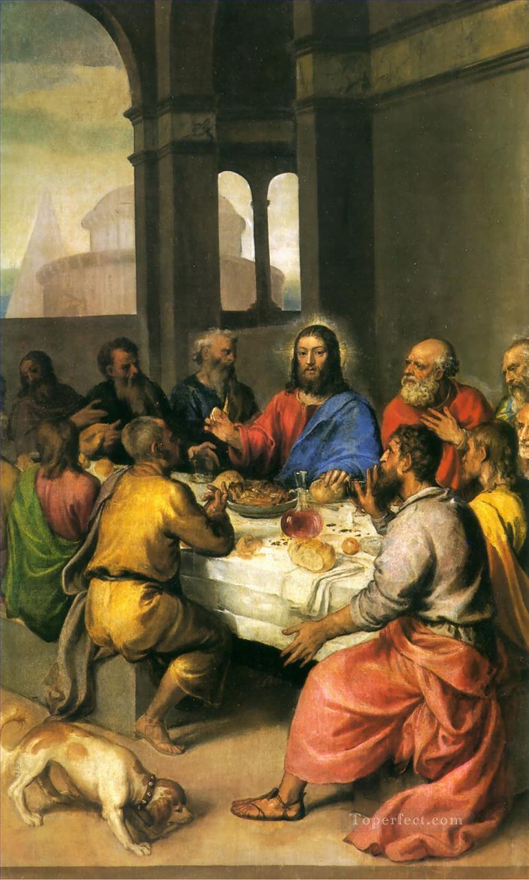 La Cène religieuse Tiziano Titien Religieuse Christianisme Peintures à l'huile